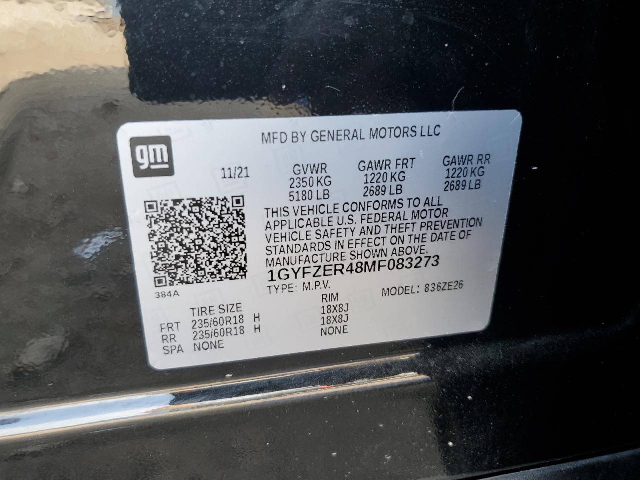 2021 Cadillac Xt4 Sport VIN: 1GYFZER48MF083273 Lot: 80123125