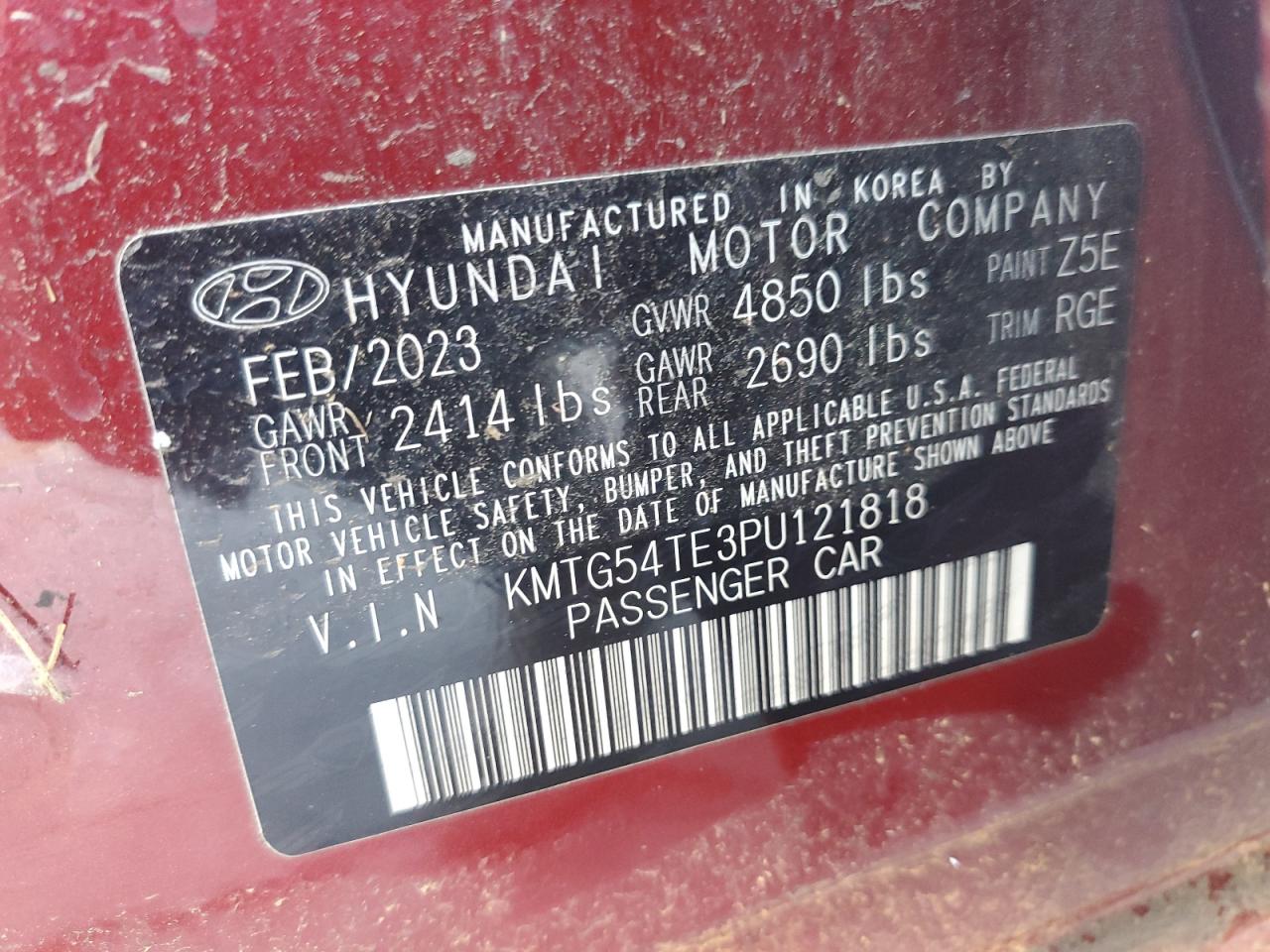 2023 Genesis G70 Base VIN: KMTG54TE3PU121818 Lot: 84410495