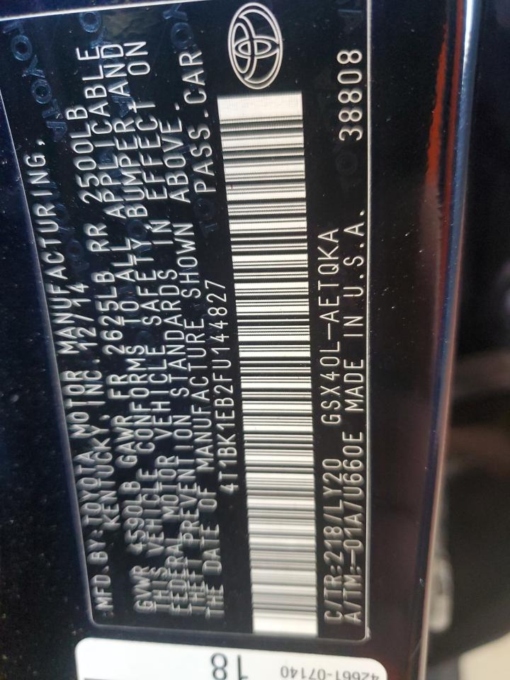 2015 Toyota Avalon Xle VIN: 4T1BK1EB2FU144827 Lot: 81947555