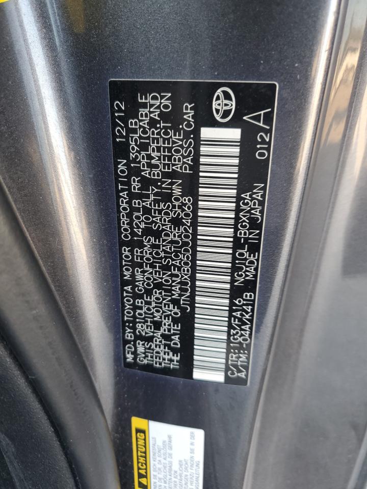 2013 Toyota Scion Iq VIN: JTNJJXB05DJ024068 Lot: 80374395