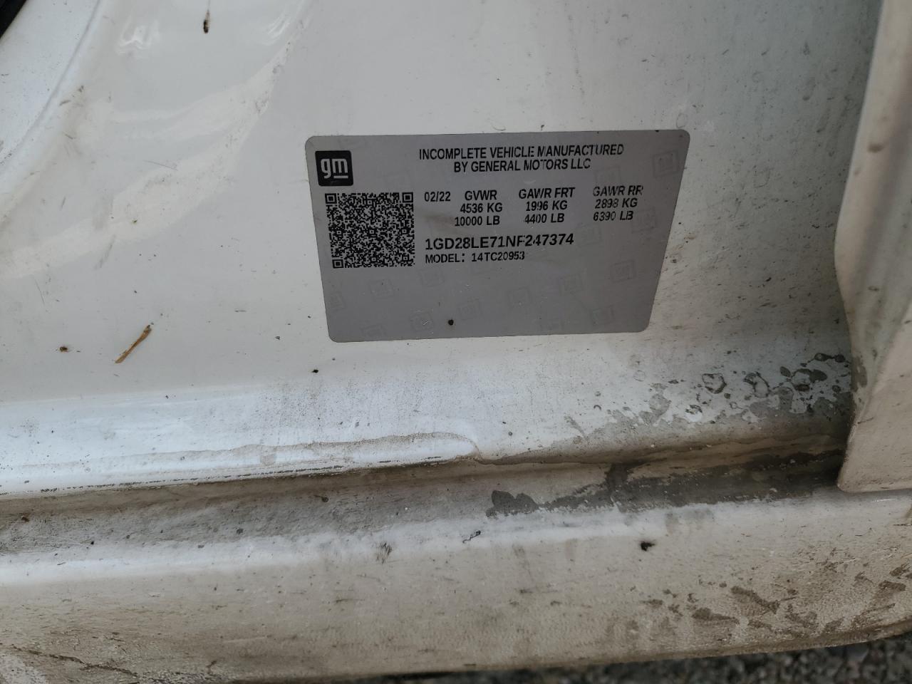 2022 GMC Sierra C2500 Heavy Duty VIN: 1GD28LE71NF247374 Lot: 80611985