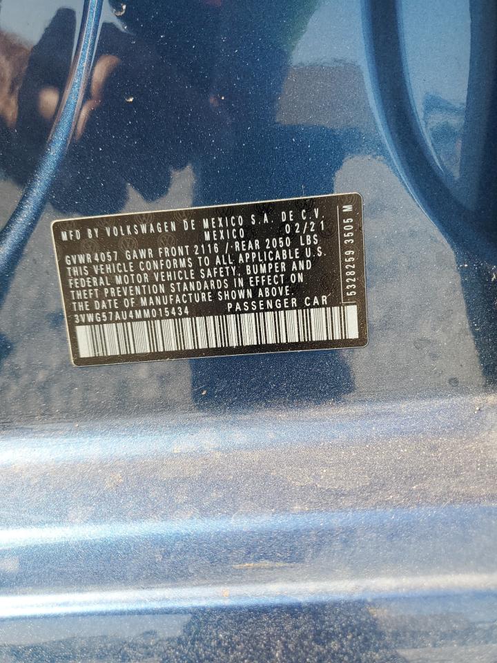 2021 Volkswagen Golf VIN: 3VWG57AU4MM015434 Lot: 80691555