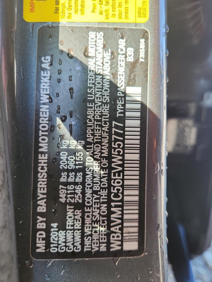 2014 BMW X1 Sdrive28I VIN: WBAVM1C56EVW55777 Lot: 82031705