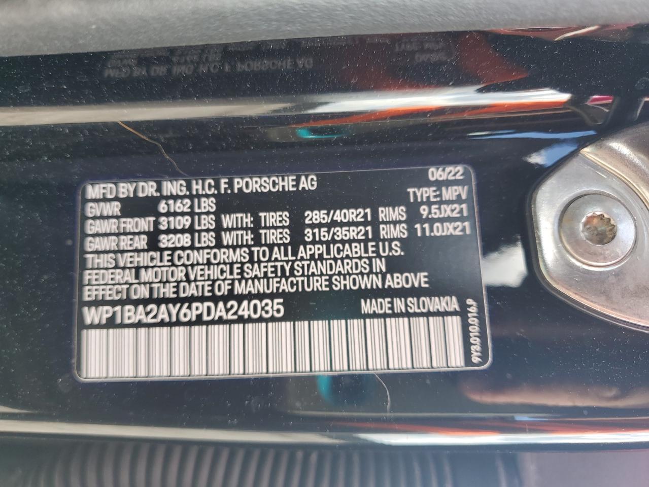 2023 Porsche Cayenne Coupe VIN: WP1BA2AY6PDA24035 Lot: 81845575