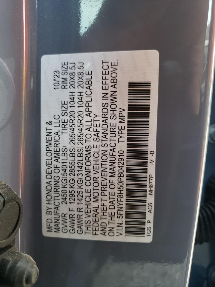 2023 Honda Passport Exl VIN: 5FNYF8H50PB042910 Lot: 71483495