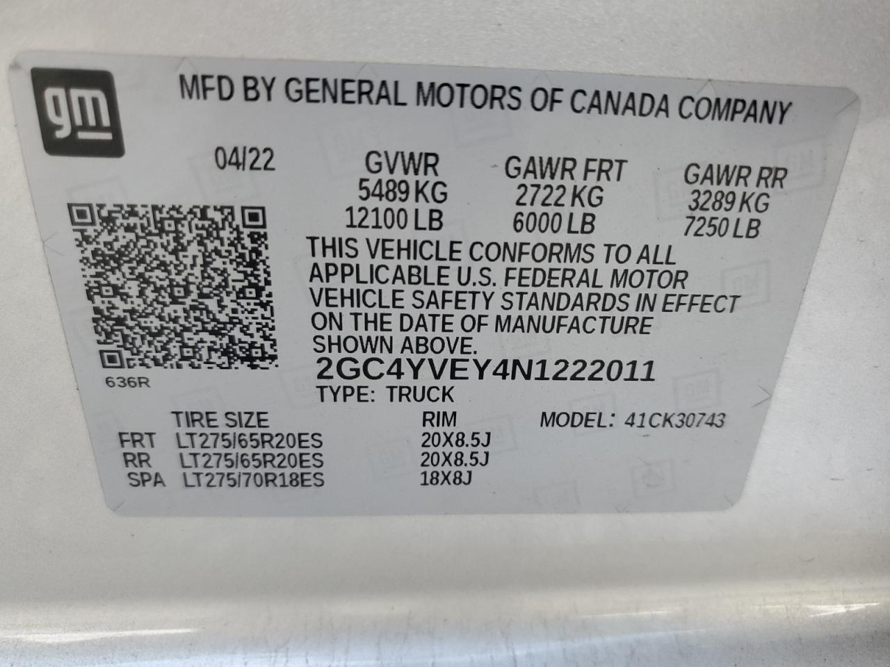 2022 Chevrolet Silverado K3500 High Country VIN: 2GC4YVEY4N1222011 Lot: 83971665