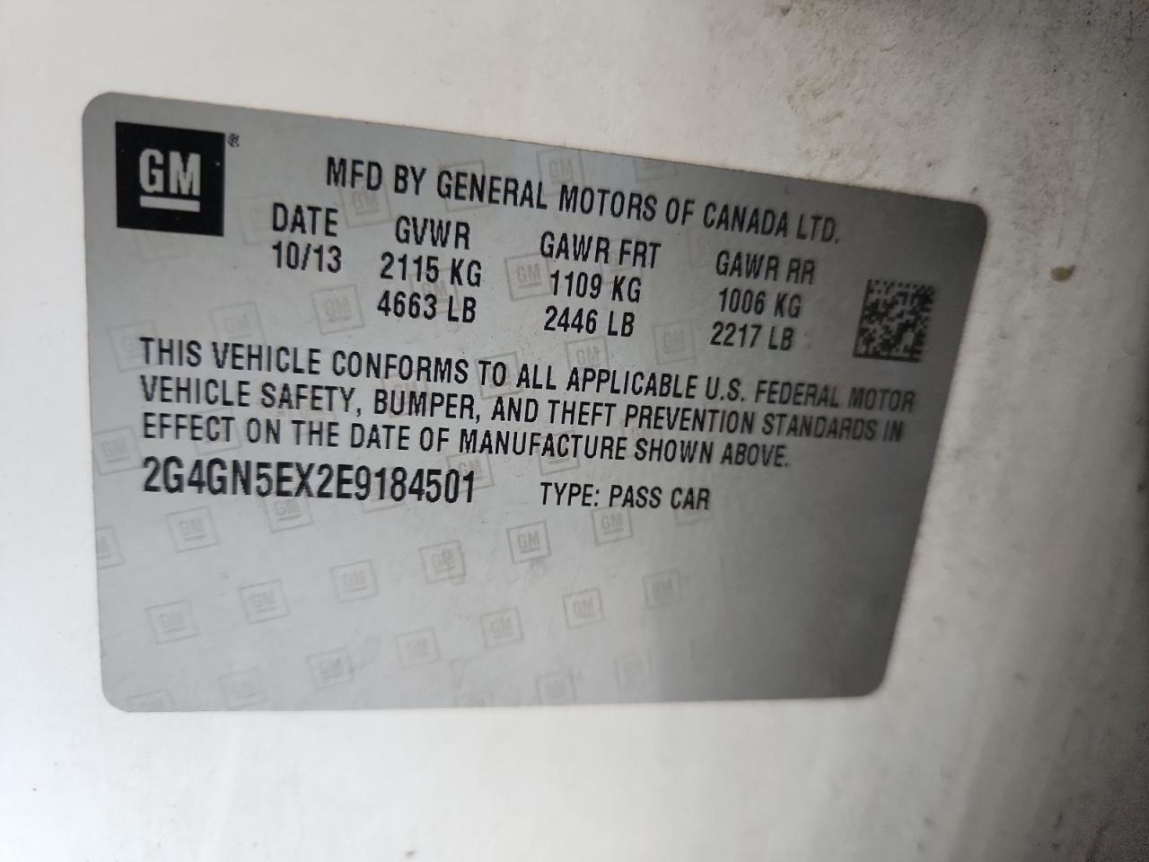 2014 Buick Regal Premium VIN: 2G4GN5EX2E9184501 Lot: 81781905