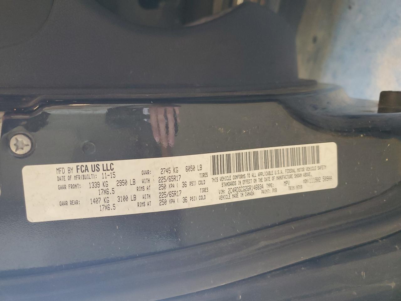 2016 Dodge Grand Caravan Sxt VIN: 2C4RDGCG2GR146834 Lot: 80102735