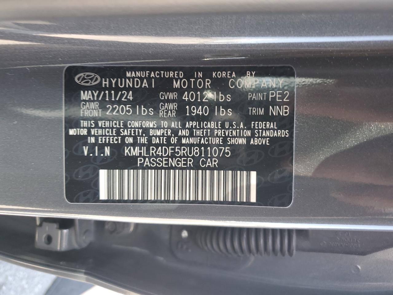 2024 Hyundai Elantra N Line VIN: KMHLR4DF5RU811075 Lot: 80847035