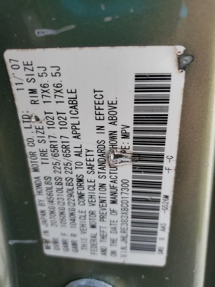 2008 Honda Cr-V Lx VIN: JHLRE383X8C017300 Lot: 81428705