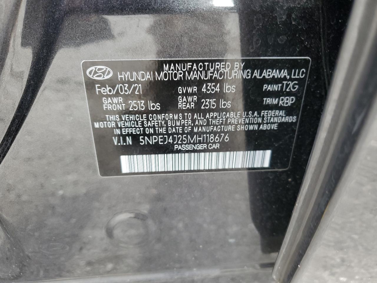 2021 Hyundai Sonata Sel Plus VIN: 5NPEJ4J25MH118676 Lot: 80958425