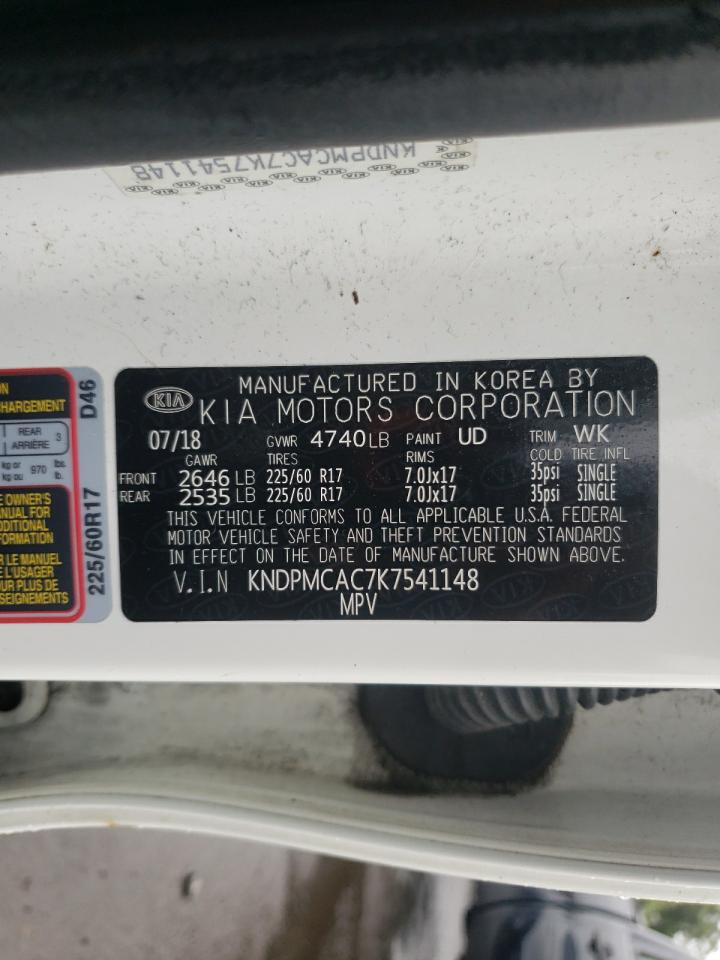 2019 Kia Sportage Lx VIN: KNDPMCAC7K7541148 Lot: 83978695