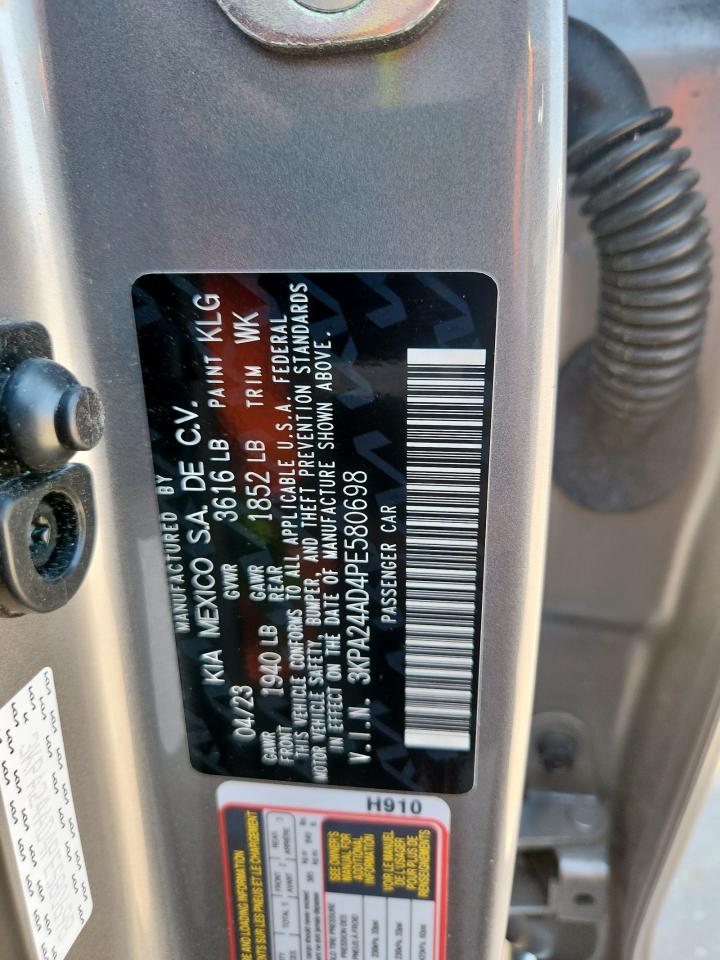 2023 Kia Rio Lx VIN: 3KPA24AD4PE580698 Lot: 80408745