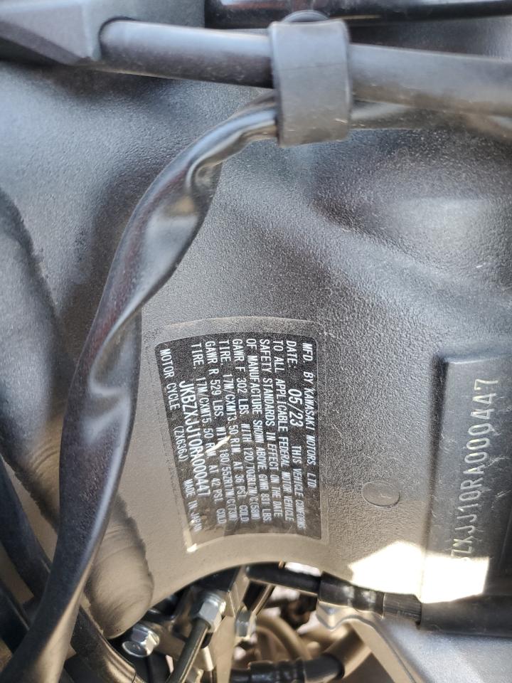 2024 Kawasaki Zx636 K VIN: JKBZXJJ10RA000447 Lot: 80551455