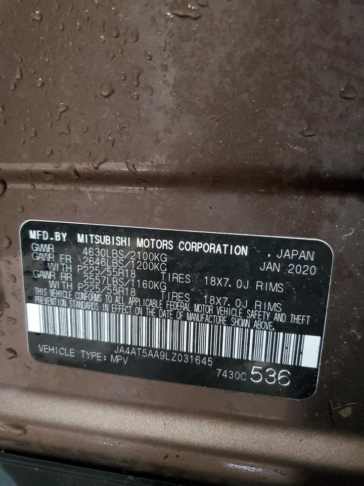 2020 Mitsubishi Eclipse Cross Se VIN: JA4AT5AA9LZ031645 Lot: 84019035
