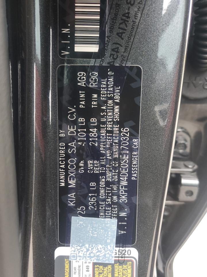 2025 Kia K4 Gt Line VIN: 3KPFW4DE0SE170326 Lot: 84831605