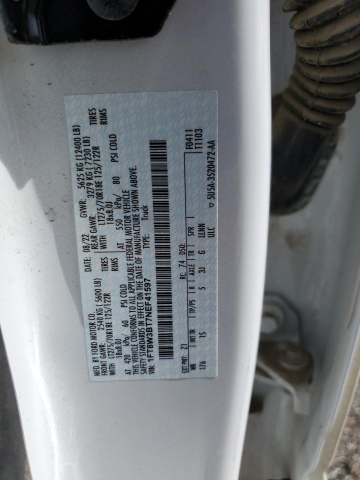 2022 Ford F350 Super Duty VIN: 1FT8W3BT7NEF41597 Lot: 71560145