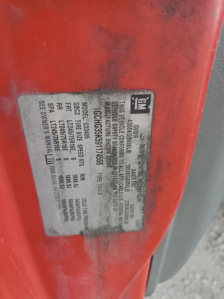 2009 Chevrolet Express G3500 VIN: 1GCHG35K591174566 Lot: 81530875