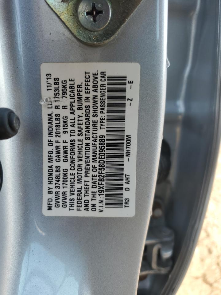2013 Honda Civic Lx VIN: 19XFB2F58DE095889 Lot: 81013335