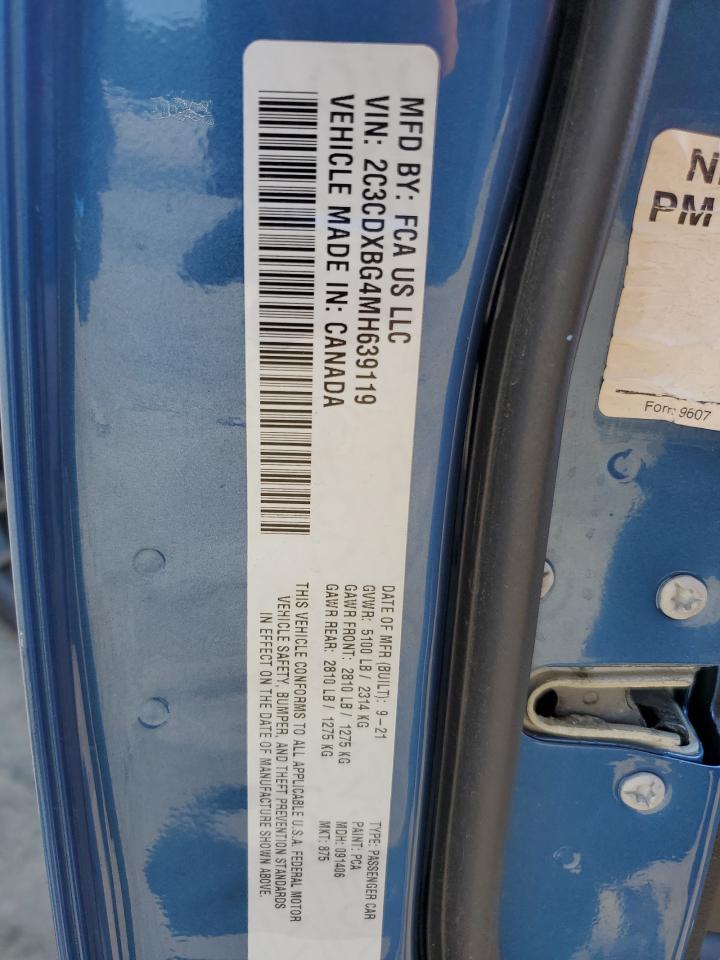 2021 Dodge Charger Sxt VIN: 2C3CDXBG4MH639119 Lot: 84247215