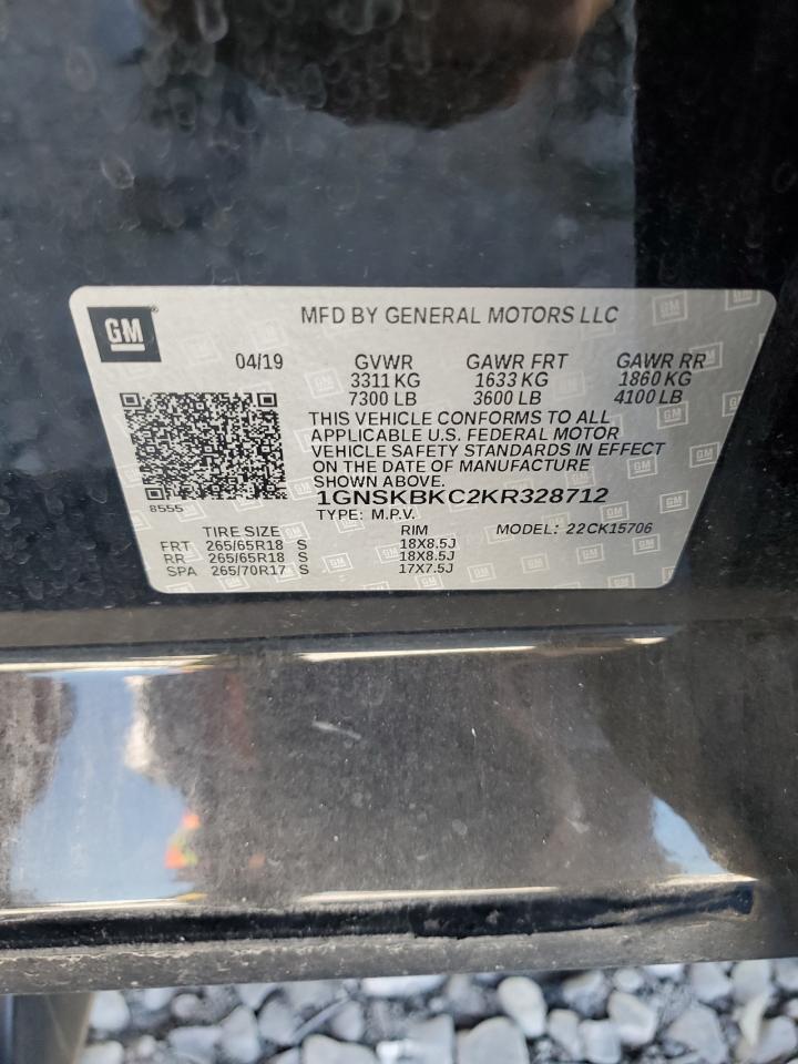 2019 Chevrolet Tahoe K1500 Lt VIN: 1GNSKBKC2KR328712 Lot: 71862865