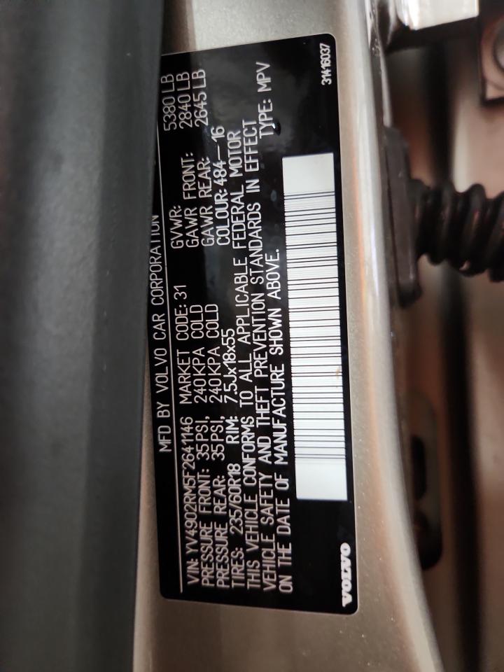 2015 Volvo Xc60 T6 Platinum VIN: YV4902RM5F2641146 Lot: 80329855