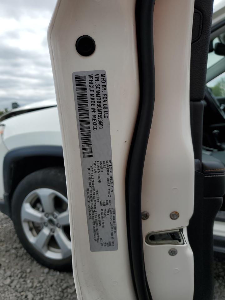 2021 Jeep Compass Latitude VIN: 3C4NJDBB0MT599600 Lot: 71916305