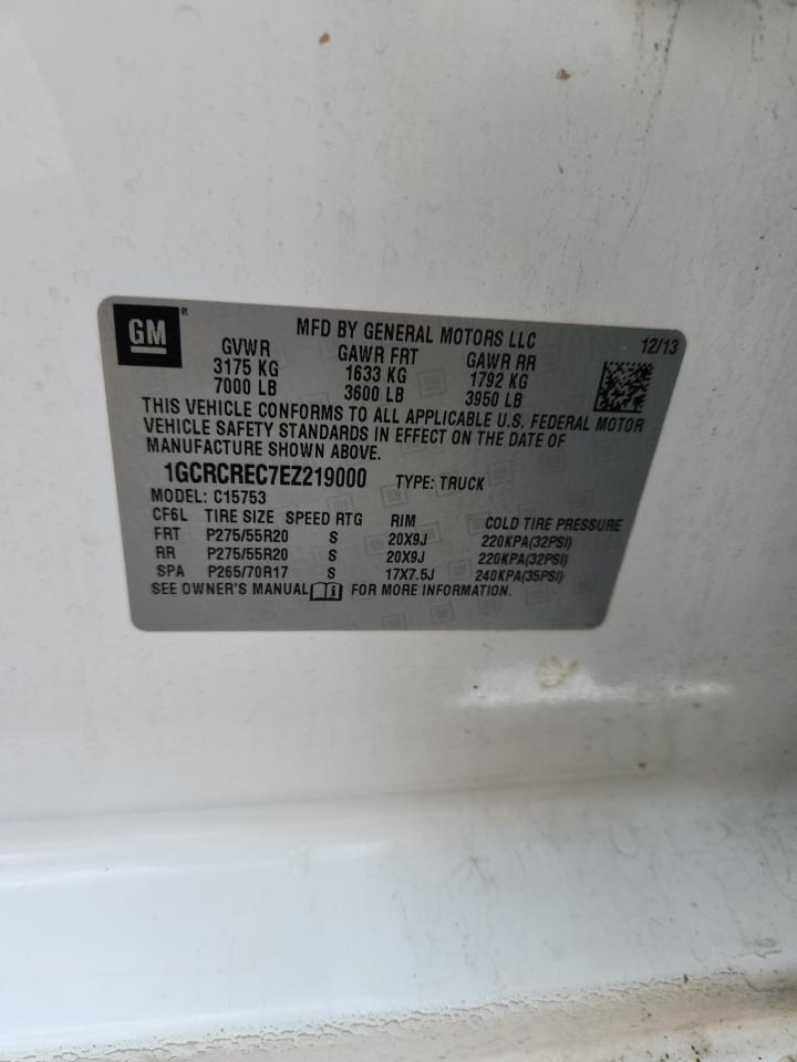 2014 Chevrolet Silverado C1500 Lt VIN: 1GCRCREC7EZ219000 Lot: 81428675