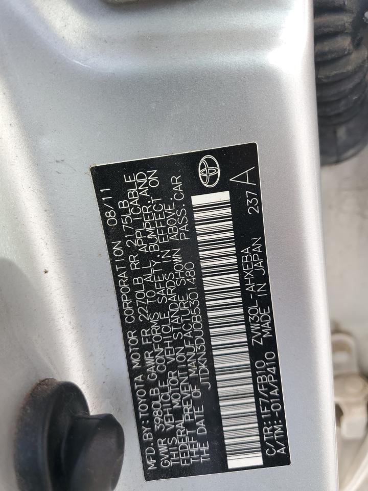 2011 Toyota Prius VIN: JTDKN3DU0B5301480 Lot: 84600175