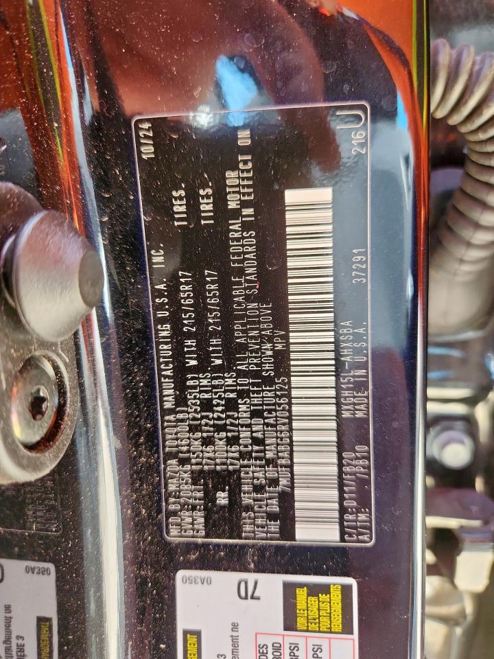 2024 Toyota Corolla Cross Se VIN: 7MUFBABG6RV056125 Lot: 71110045