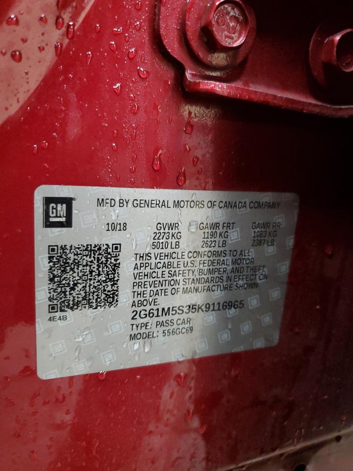 2019 Cadillac Xts Luxury VIN: 2G61M5S35K9116965 Lot: 80212065