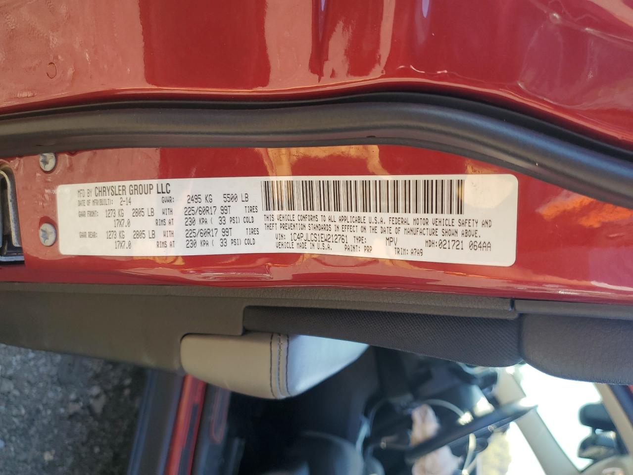 2014 Jeep Cherokee Latitude VIN: 1C4PJLCS1EW212761 Lot: 81482285