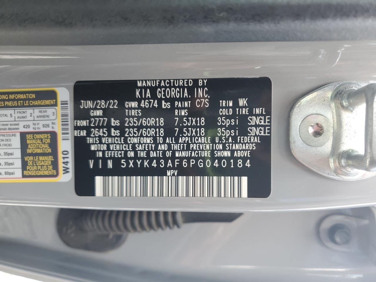 2023 Kia Sportage Sx VIN: 5XYK43AF6PG040184 Lot: 71278475