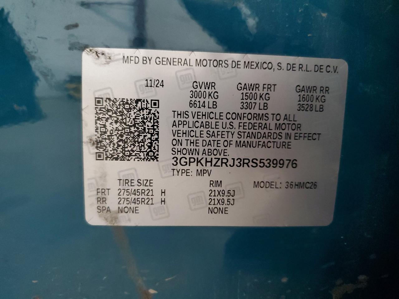 2024 Honda Prologue Elite VIN: 3GPKHZRJ3RS539976 Lot: 80939635