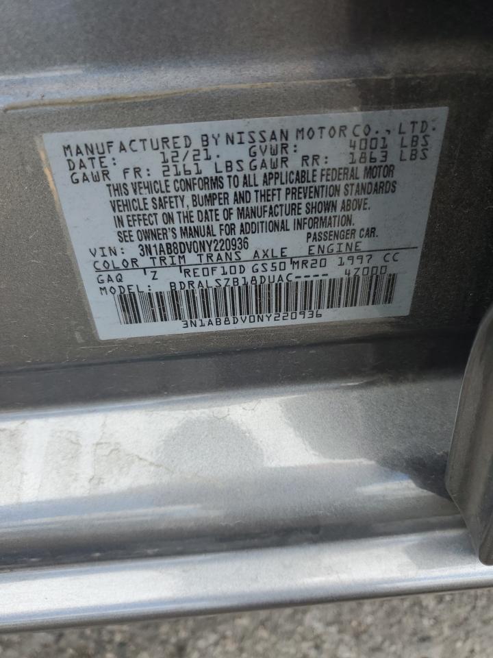 2022 Nissan Sentra Sr VIN: 3N1AB8DV0NY220936 Lot: 84470945