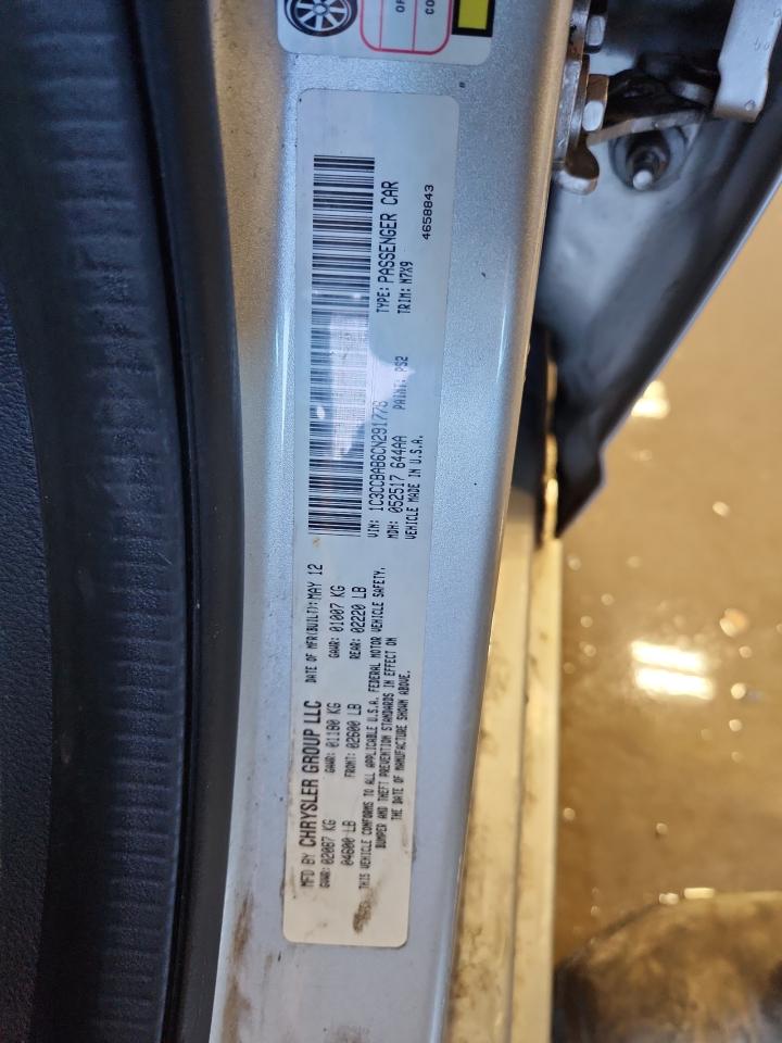 2012 Chrysler 200 Lx VIN: 1C3CCBAB6CN291776 Lot: 80907165