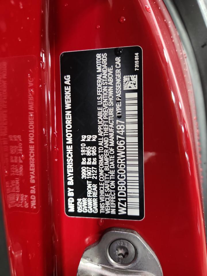 2024 Toyota Supra Base VIN: WZ1DB0G06RW067487 Lot: 71105045