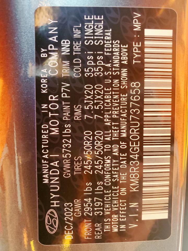 2024 Hyundai Palisade Xrt VIN: KM8R34GE0RU737658 Lot: 81601885