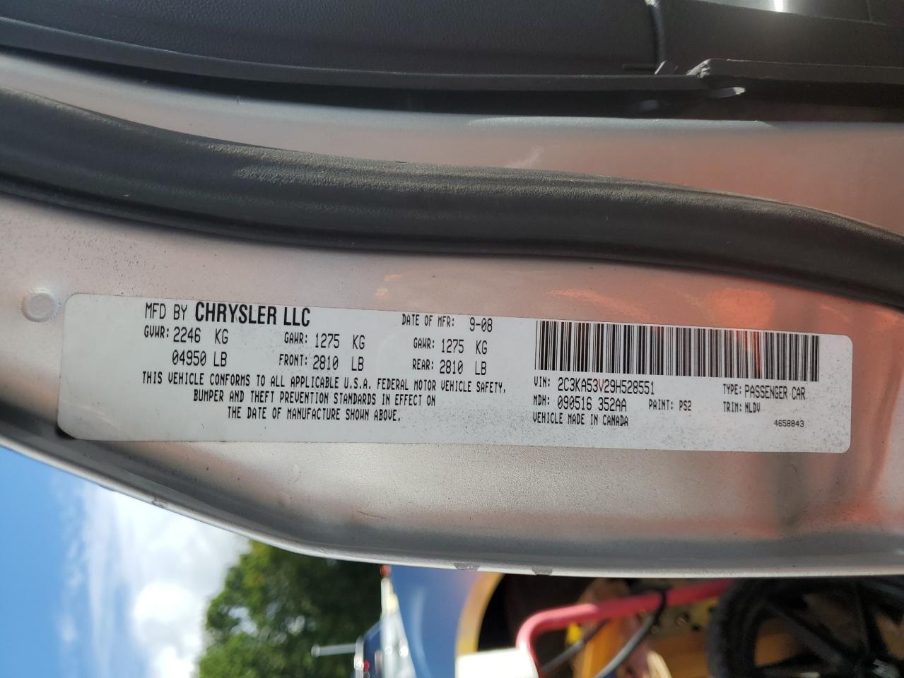 2009 Chrysler 300 Touring VIN: 2C3KA53V29H528551 Lot: 82044205