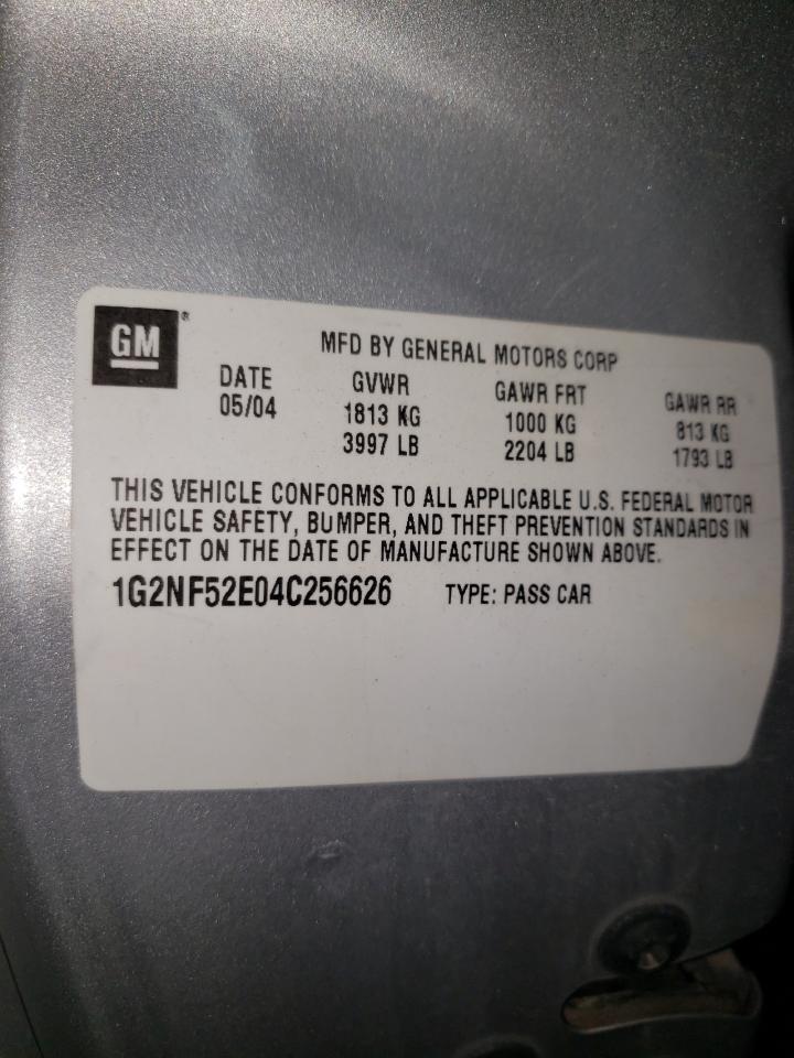 2004 Pontiac Grand Am Se1 VIN: 1G2NF52E04C256626 Lot: 80930475