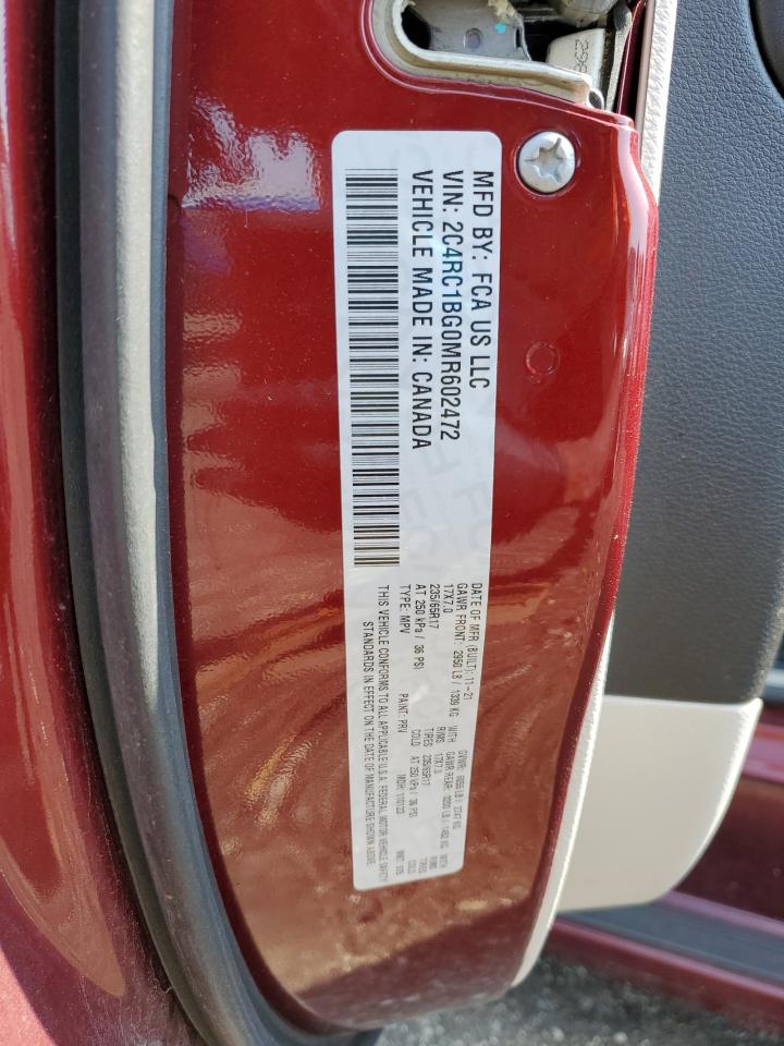 2021 Chrysler Pacifica Touring L VIN: 2C4RC1BG0MR602472 Lot: 71579075