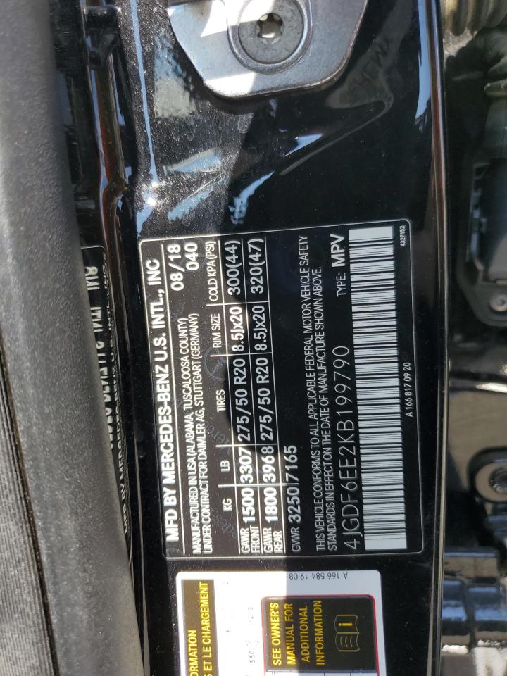 2019 Mercedes-Benz Gls 450 4Matic VIN: 4JGDF6EE2KB199790 Lot: 81442915