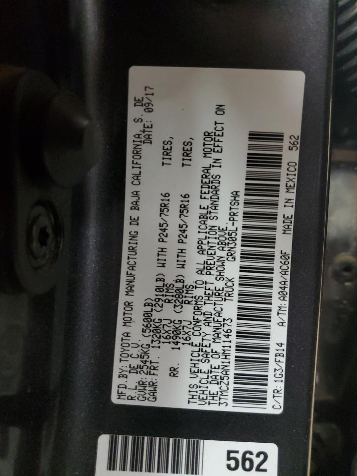 2017 Toyota Tacoma Double Cab VIN: 3TMCZ5AN1HM114673 Lot: 71233355