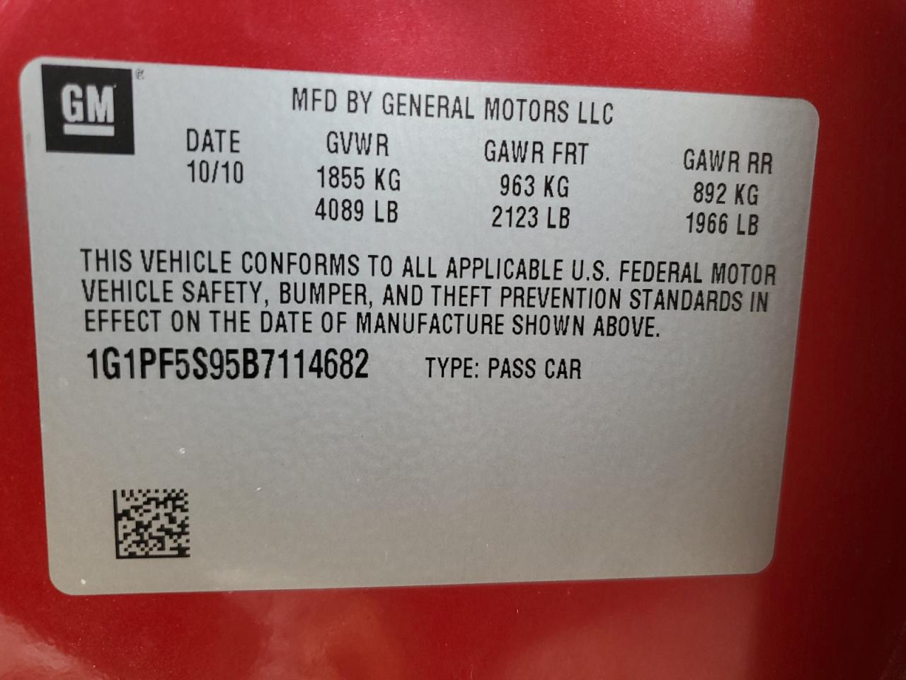 2011 Chevrolet Cruze Lt VIN: 1G1PF5S95B7114682 Lot: 81550565