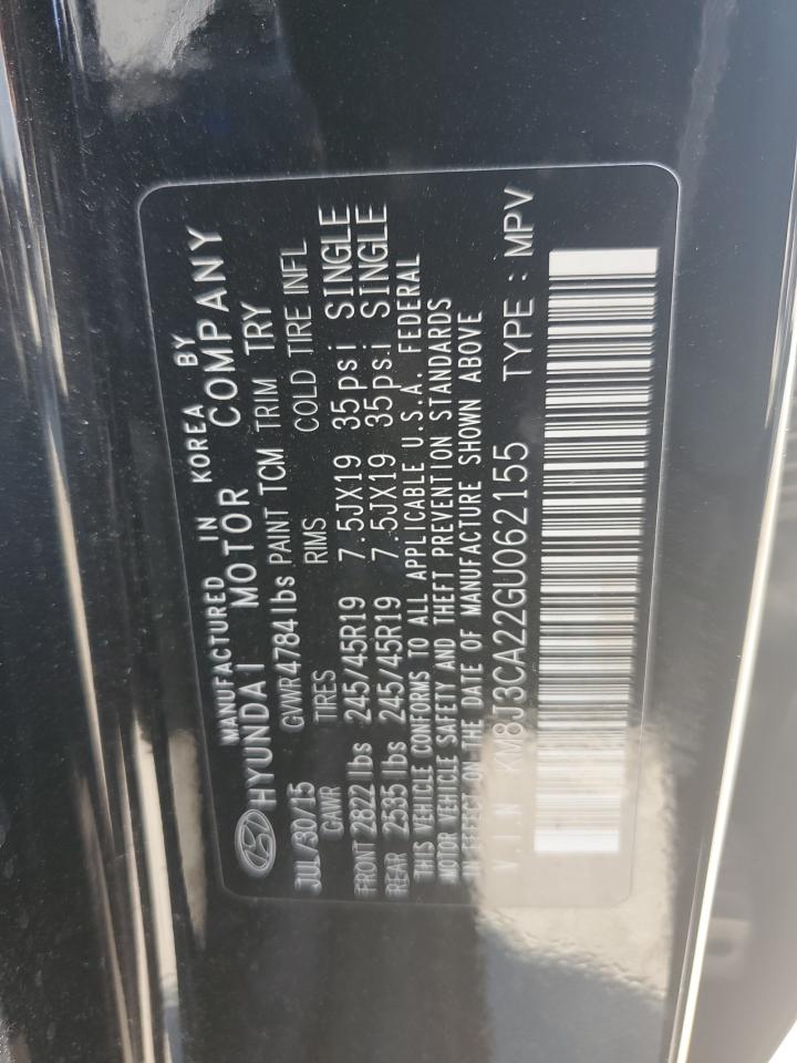 2016 Hyundai Tucson Limited VIN: KM8J3CA22GU062155 Lot: 80268835