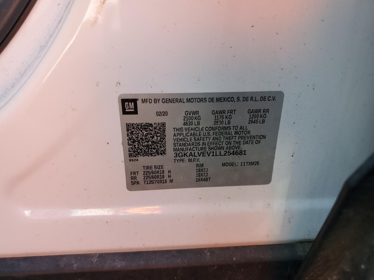 2020 GMC Terrain Slt VIN: 3GKALVEV1LL254681 Lot: 70461135