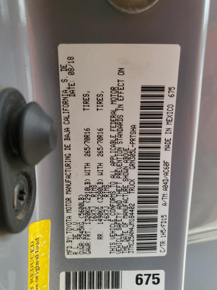 2018 Toyota Tacoma Double Cab VIN: 3TMCZ5AN4JM184402 Lot: 83984975