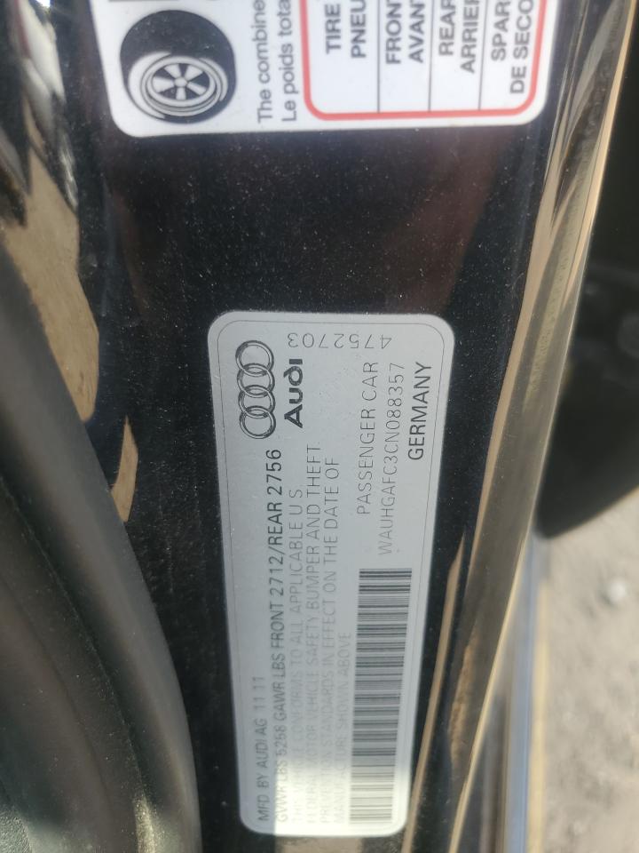 2012 Audi A6 Prestige VIN: WAUHGAFC3CN088357 Lot: 81263485
