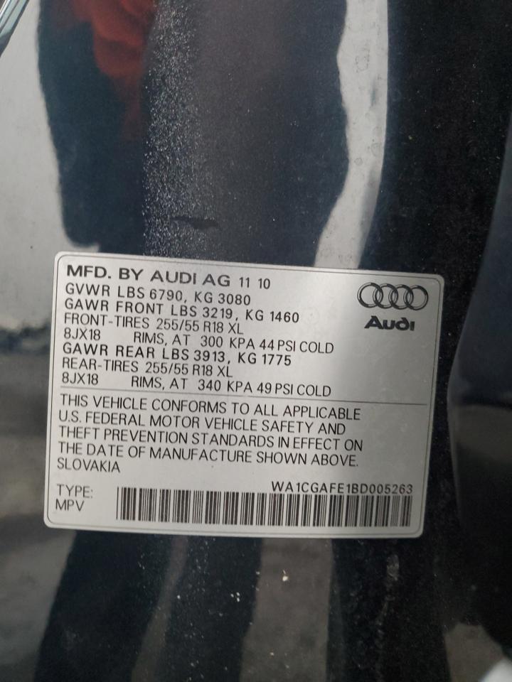 2011 Audi Q7 Premium VIN: WA1CGAFE1BD005263 Lot: 71976265
