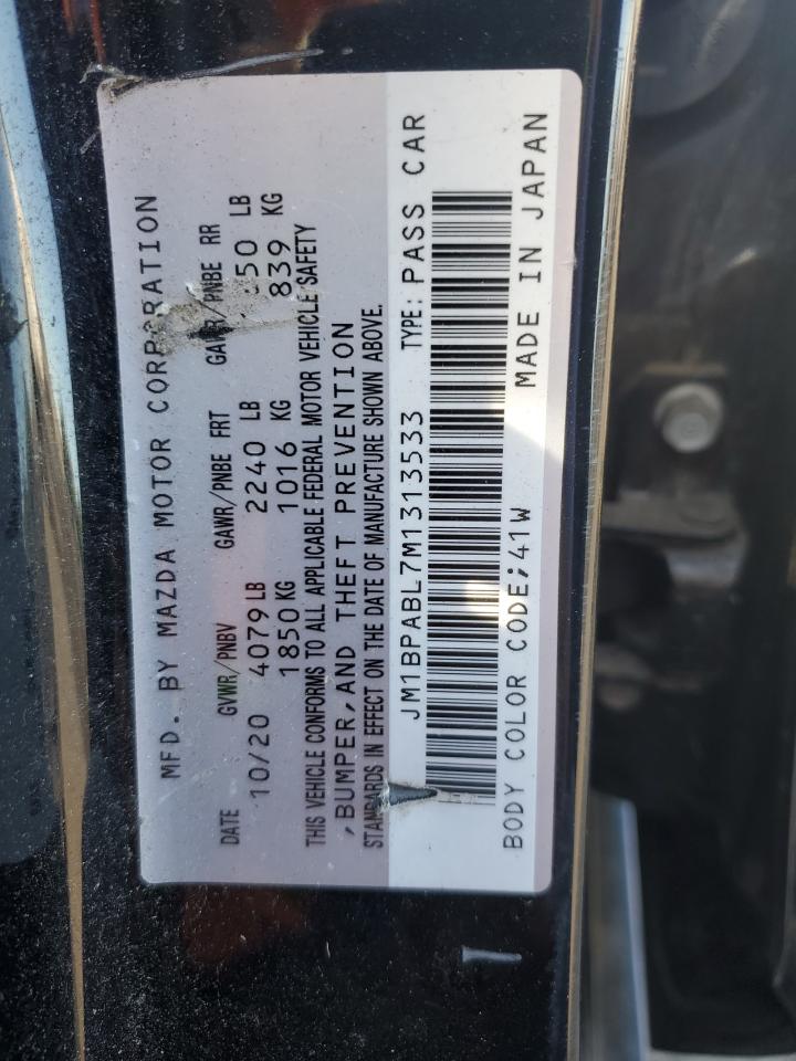 2021 Mazda 3 Select VIN: JM1BPABL7M1313533 Lot: 71881835